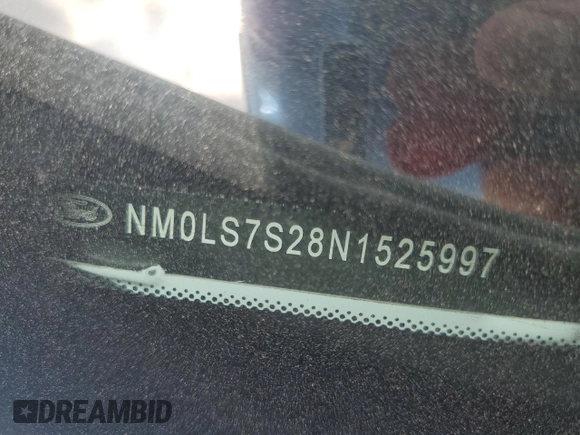 2022 Ford Transit Connect XL z VIN NM0LS7S28N1525997, wystawiony jako Copart lot #53698065 z przebiegiem Nie podano mil oraz Szkoda całkowita • Salvage title. Historia ofert i sprzedaży dostępna na DreamBid. Obrazek 12.