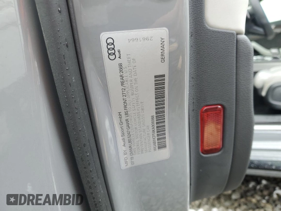 2019 Audi RS 5 Sportback z VIN WUABWCF58KA906988, wystawiony jako Copart lot #56739905 z przebiegiem 34 998 mil mil oraz Szkody całkowita. Historia ofert i sprzedaży dostępna na DreamBid. Obrazek 12.