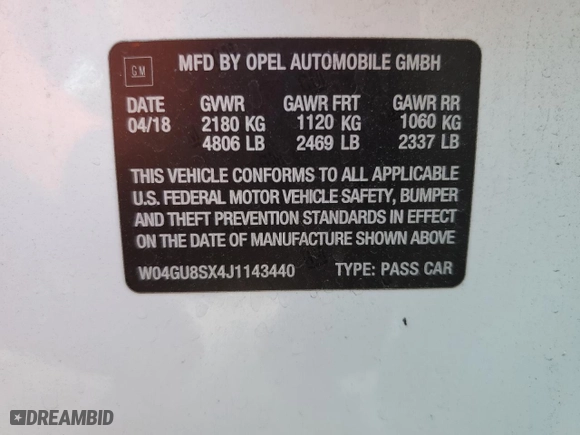 2018 Buick Regal TourX Preferred with VIN W04GU8SX4J1143440, listed as a Copart auction lot 51208815 with 79,696 mi miles and Salvage Title. Bid and sale history available at carsss.com. Image 13.