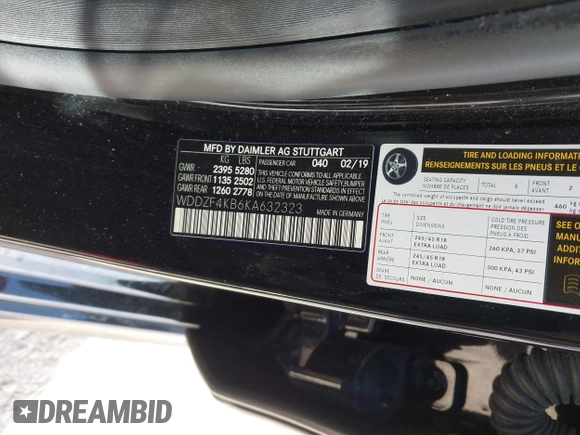 2019 Mercedes-Benz E 300 z VIN WDDZF4KB6KA632323, wystawiony jako IAAI lot #41488671 z przebiegiem 108 959 mil mil oraz . Historia ofert i sprzedaży dostępna na DreamBid. Obrazek 9.