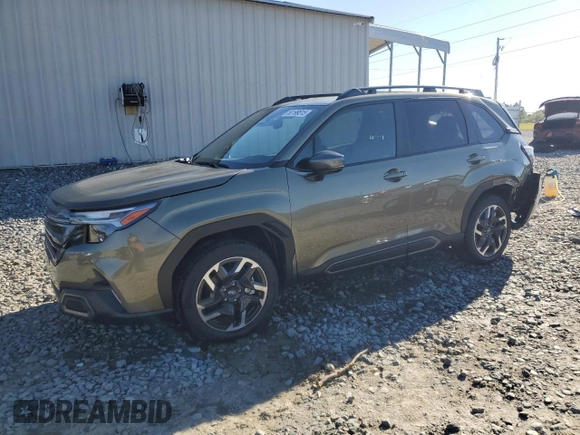 2025 Subaru Forester Limited z VIN JF2SLDRC3SH488483, wystawiony jako Copart lot #50199515 z przebiegiem 497 mil mil oraz Szkoda całkowita • Salvage title. Historia ofert i sprzedaży dostępna na DreamBid. Obrazek 1.
