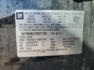 2012 Cadillac SRX Luxury Collection with VIN 3GYFNAE31CS571704, listed as a Copart auction lot 52110005 with 131,234 mi miles and Salvage Title. Bid and sale history available at carsss.com. Image 16.