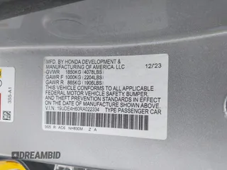 2024 Acura Integra Technology с VIN 19UDE4H60RA022334, выставлен на аукционе IAAI как лот 42035088 с пробегом 14 091 миль миль и . История ставок и продаж доступна на DreamBid. Изображение 9.