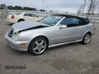 2002 Mercedes-Benz CLK with VIN WDBLK70G02T110981, listed as a Copart auction lot 47587495 with 149,782 mi miles and Salvage Title. Bid and sale history available at carsss.com. Image 1.