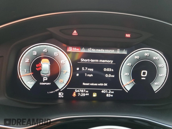 2021 Audi Q8 Prestige with VIN WA1FVAF19MD028910, listed as a Copart auction lot 64091925 with 54,787 mi miles and Salvage title. Bid and sale history available at DreamBid. Image 9.