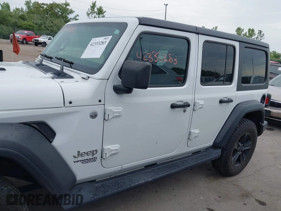 2018 Jeep Wrangler Unlimited Sport S z VIN 1C4HJXDG6JW222637, wystawiony jako IAAI lot #42333283 z przebiegiem 80 595 mil mil oraz . Historia ofert i sprzedaży dostępna na DreamBid. Obrazek 14.