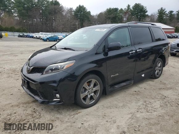 2018 Toyota Sienna SE with VIN 5TDXZ3DC3JS965024, listed as a Copart auction lot 51798835 with 51,267 mi miles and Salvage title. Bid and sale history available at DreamBid. Image 1.