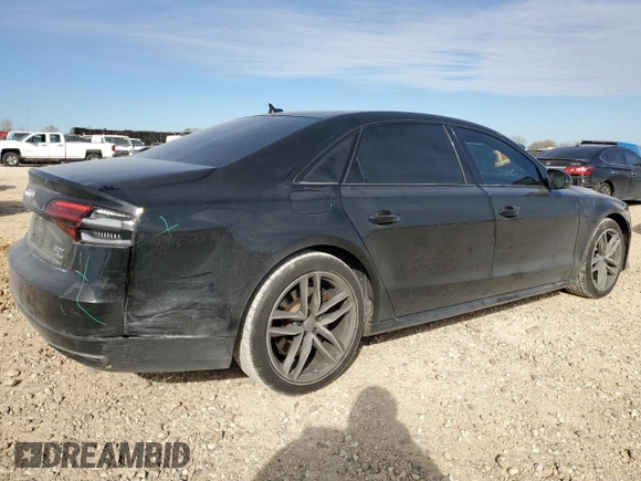 2017 Audi A8 Sport with VIN WAU43AFD5HN015873, listed as a Copart auction lot 87588055 with 122,351 mi miles and Salvage title. Bid and sale history available at DreamBid. Image 3.