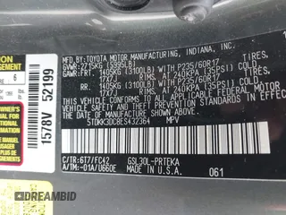 2014 Toyota Sienna LE AAS with VIN 5TDKK3DC8ES432364, listed as a IAAI auction lot 42081378 with 187,131 mi miles and . Bid and sale history available at DreamBid. Image 9.