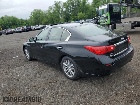 2014 Infiniti Q50 Premium with VIN JN1BV7AR0EM692022, listed as a Copart auction lot 60321765 with 72,366 mi miles and Salvage title. Bid and sale history available at DreamBid. Image 2.