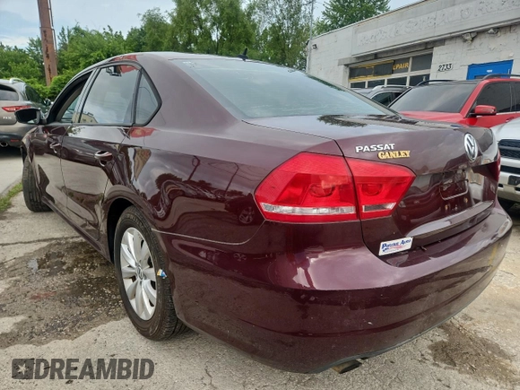 2013 Volkswagen Passat S with VIN 1VWAP7A30DC126376, listed as a Copart auction lot 65476255 with 144,933 mi miles and Clean title. Bid and sale history available at DreamBid. Image 3.