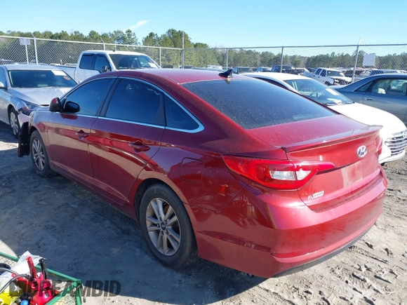 2016 Hyundai Sonata SE with VIN 5NPE24AF3GH419614, listed as a IAAI auction lot 38631601 with 109,157 mi miles and . Bid and sale history available at carsss.com. Image 3.