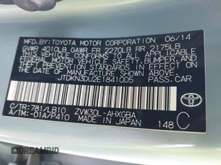 2014 Toyota Prius Four z VIN JTDKN3DU2E1841005, wystawiony jako IAAI lot #42273016 z przebiegiem 117 044 mil mil oraz . Historia ofert i sprzedaży dostępna na DreamBid. Obrazek 9.