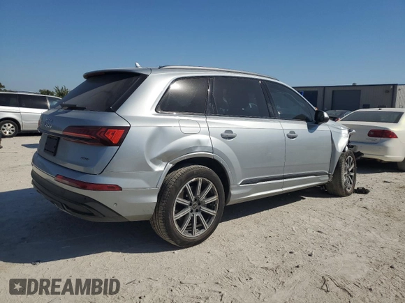 2024 Audi Q7 Premium Plus with VIN WA1LCBF74RD003858, listed as a Copart auction lot 73796074 with 9,755 mi miles and Salvage Title. Bid and sale history available at carsss.com. Image 3.