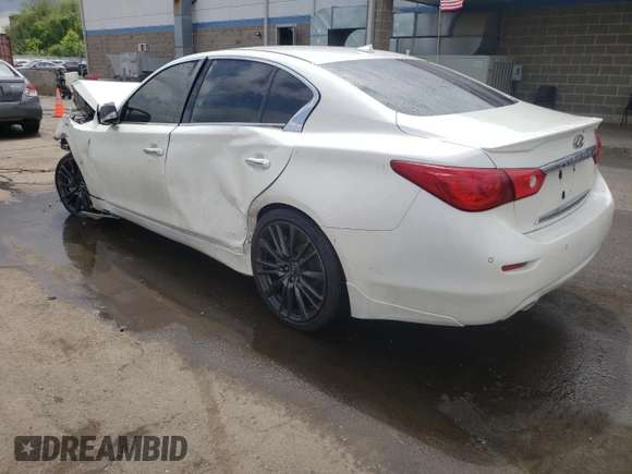 2016 Infiniti Q50 Red Sport 400 with VIN JN1FV7AR4GM450371, listed as a Copart auction lot 57093805 with 101,097 mi miles and Non repairable. Bid and sale history available at DreamBid. Image 2.