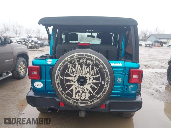 2020 Jeep Wrangler Sport S with VIN 1C4GJXAN4LW263737, listed as a IAAI auction lot 41983063 with 38,209 mi miles and . Bid and sale history available at DreamBid. Image 17.