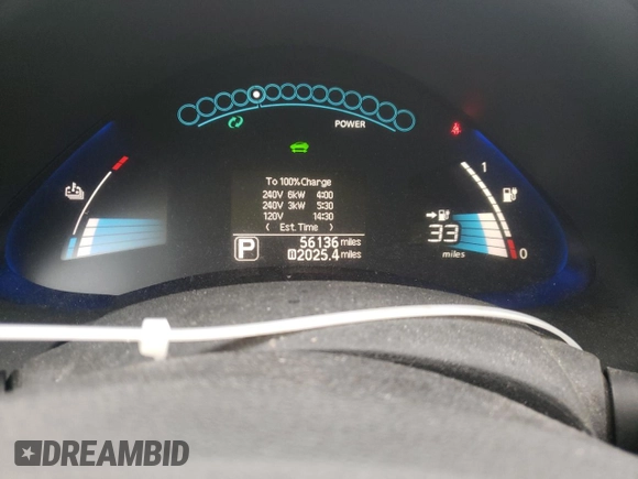 2015 Nissan LEAF SV with VIN 1N4AZ0CP6FC322612, listed as a Copart auction lot 47860363 with 56,136 mi miles. Bid and sale history available at carsss.com. Image 9.