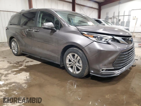 2023 Toyota Sienna Platinum with VIN 5TDESKFC7PS082748, listed as a Copart auction lot 44153015 with 45,382 mi miles and Salvage Title. Bid and sale history available at DreamBid. Image 4.