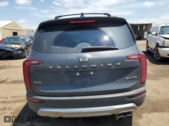 2020 Kia Telluride SX with VIN 5XYP5DHC9LG034071, listed as a Copart auction lot 59807355 with 87,988 mi miles and Salvage title. Bid and sale history available at DreamBid. Image 6.