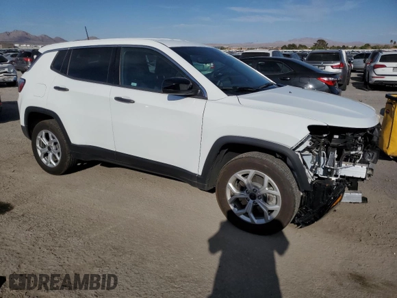 2025 Jeep Compass Sport with VIN 3C4NJDAN9ST508851, listed as a Copart auction lot 50844045 with 3,013 mi miles and Salvage title. Bid and sale history available at DreamBid. Image 4.