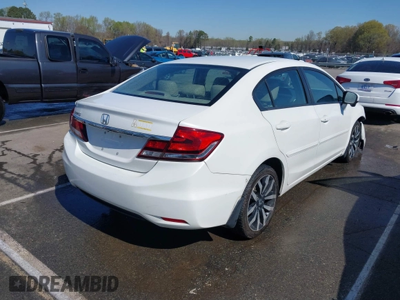 2015 Honda Civic Sedan EX-L with VIN 19XFB2F90FE025017, listed as a IAAI auction lot 41883776 with 98,314 mi miles. Bid and sale history available at carsss.com. Image 4.