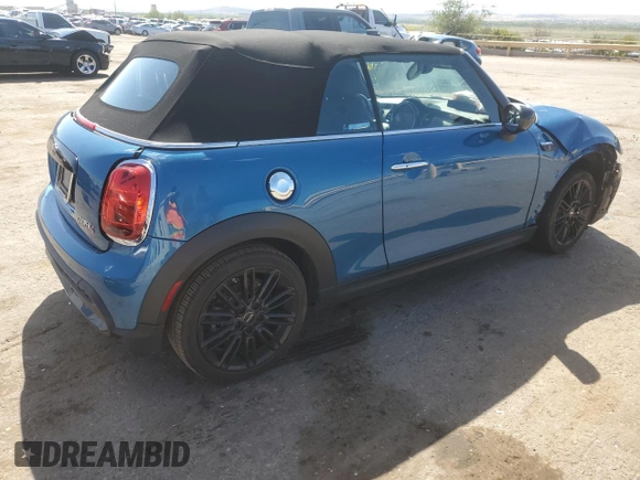 2024 MINI Convertible Cooper S with VIN WMW43DL00R3R98526, listed as a Copart auction lot 72037884 with 5,142 mi miles and Salvage Title. Bid and sale history available at carsss.com. Image 3.