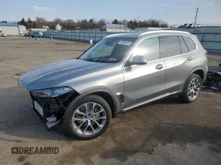 2025 BMW X5 xDrive40i with VIN 5UX23EU01S9Z44555, listed as a Copart auction lot 48656295 with 90 mi miles and Salvage Title. Bid and sale history available at carsss.com. Image 1.