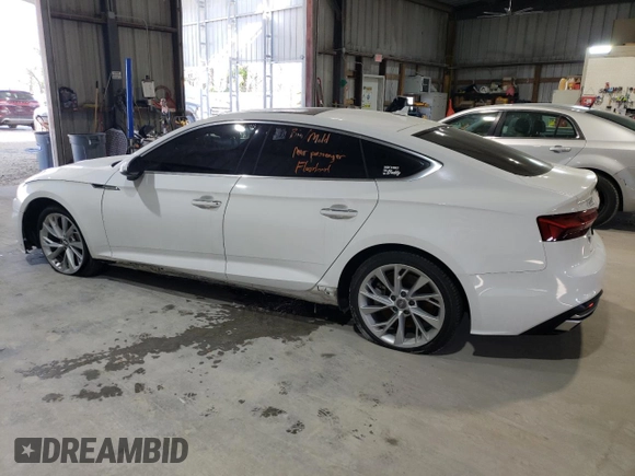 2020 Audi A5 Sportback Premium with VIN WAUANCF56LA005810, listed as a Copart auction lot 52149715 with 90,157 mi miles and Salvage Title. Bid and sale history available at carsss.com. Image 2.