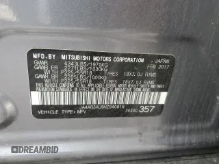2017 Mitsubishi Outlander ES z VIN JA4AR3AU9HZ040818, wystawiony jako Copart lot #84871744 z przebiegiem 110 855 mil mil oraz Szkoda całkowita • Salvage title. Historia ofert i sprzedaży dostępna na DreamBid. Obrazek 13.