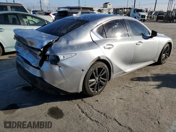 2023 Lexus IS with VIN JTHCA1D22P5125427, listed as a Copart auction lot 89403975 with 16,182 mi miles and Salvage Title. Bid and sale history available at carsss.com. Image 3.
