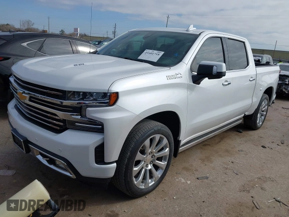 2020 Chevrolet Silverado 1500 High Country with VIN 1GCUYHEL7LZ281967, listed as a IAAI auction lot 41601718 with 35,127 mi miles. Bid and sale history available at carsss.com. Image 2.