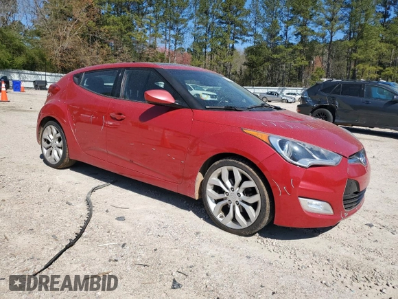 2013 Hyundai Veloster w/Gray Int with VIN KMHTC6AD4DU132794, listed as a Copart auction lot 50352345 with 141,712 mi miles and Salvage Title. Bid and sale history available at carsss.com. Image 4.