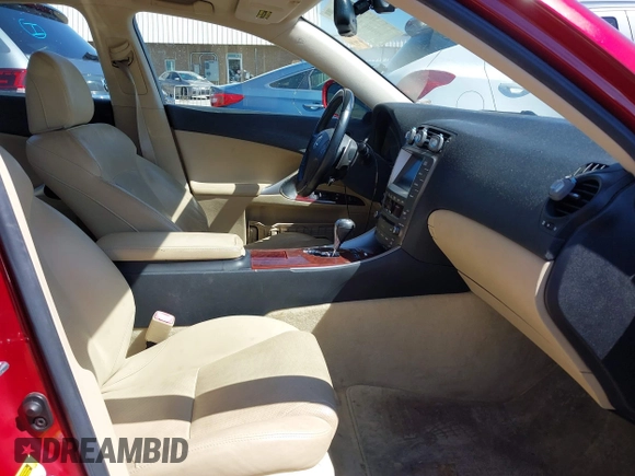 2007 Lexus IS with VIN JTHBK262375027213, listed as a IAAI auction lot 42049349 with 247,534 mi miles. Bid and sale history available at carsss.com. Image 5.
