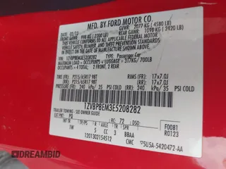 2014 Ford Mustang V6 with VIN 1ZVBP8EM3E5208282, listed as a IAAI auction lot 42104971 with Not Provided miles. Bid and sale history available at carsss.com. Image 9.