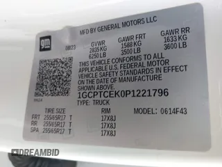2023 Chevrolet Colorado 4WD LT z VIN 1GCPTCEK0P1221796, wystawiony jako IAAI lot #42076600 z przebiegiem 23 262 mil mil oraz . Historia ofert i sprzedaży dostępna na DreamBid. Obrazek 9.