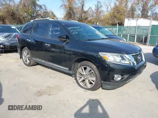 2014 Nissan Pathfinder Platinum with VIN 5N1AR2MM6EC708032, listed as a IAAI auction lot 40878448 with 137,343 mi miles and . Bid and sale history available at DreamBid. Image 1.