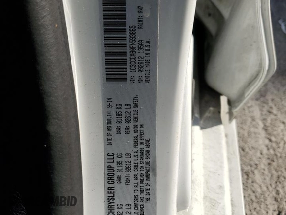 2015 Chrysler 200 Limited with VIN 1C3CCCAB0FN593865, listed as a Copart auction lot 53133705 with 111,687 mi miles and Salvage Title. Bid and sale history available at carsss.com. Image 14.