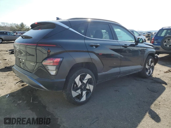 2024 Hyundai Kona Limited with VIN KM8HECA38RU099702, listed as a Copart auction lot 46583115 with 11,897 mi miles and Salvage Title. Bid and sale history available at carsss.com. Image 3.