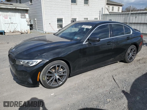 2019 BMW 3 Series 330i xDrive with VIN WBA5R7C56KAJ86097, listed as a Copart auction lot 53537325 with 76,636 mi miles and Salvage Title. Bid and sale history available at carsss.com. Image 1.