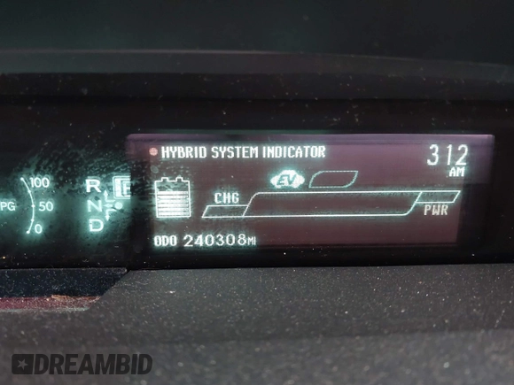 2012 Toyota Prius One with VIN JTDKN3DU8C5422968, listed as a IAAI auction lot 42080548 with 240,308 mi miles. Bid and sale history available at carsss.com. Image 15.