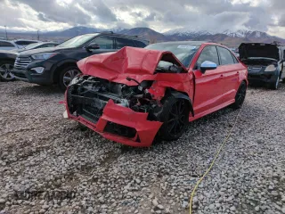 2016 Audi S3 Premium Plus with VIN WAUB1GFF4G1037189, listed as a Copart auction lot 43828595 with 77,857 mi miles and Salvage Title. Bid and sale history available at carsss.com. Image 1.