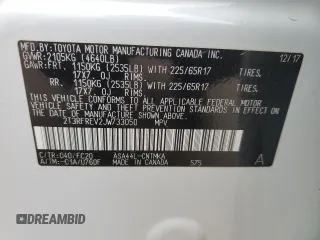 2018 Toyota RAV4 XLE with VIN 2T3RFREV2JW733050, listed as a Copart auction lot 53114585 with Not Provided miles and Salvage Title. Bid and sale history available at DreamBid. Image 14.
