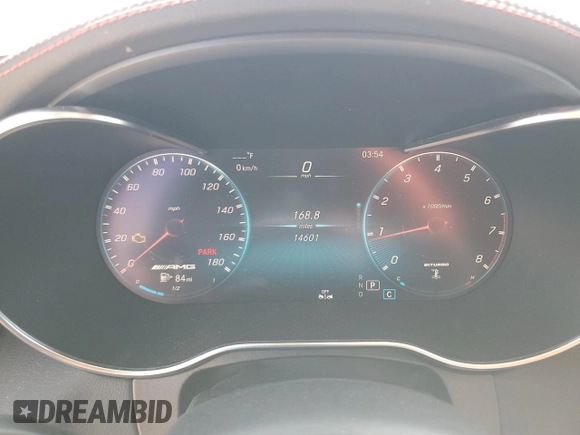 2023 Mercedes-Benz C 43 AMG with VIN W1KWJ6EB8PG119569, listed as a Copart auction lot 57043995 with 14,601 mi miles and Salvage title. Bid and sale history available at DreamBid. Image 9.