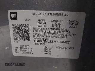 2021 GMC Acadia SLT z VIN 1GKKNMLS5MZ230427, wystawiony jako IAAI lot #41345085 z przebiegiem 59 084 mil mil oraz . Historia ofert i sprzedaży dostępna na DreamBid. Obrazek 9.