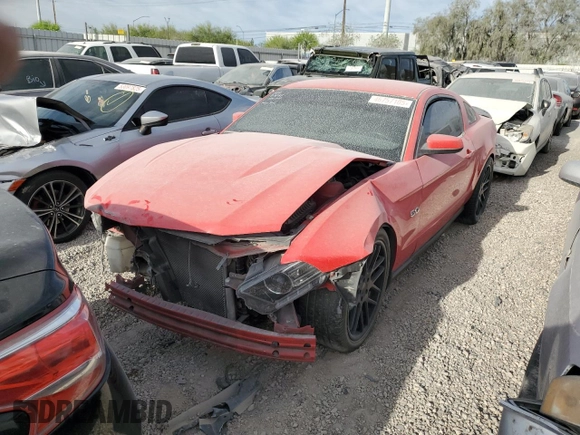 2011 Ford Mustang GT with VIN 1ZVBP8CF8B5127973, listed as a Copart auction lot 46757105 with 171,301 mi miles and Salvage Title. Bid and sale history available at carsss.com. Image 1.
