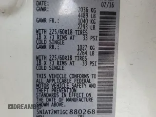 2016 Nissan Rogue SL with VIN 5N1AT2MT1GC880268, listed as a Copart auction lot 49076745 with 54,053 mi miles and Salvage Title. Bid and sale history available at carsss.com. Image 13.