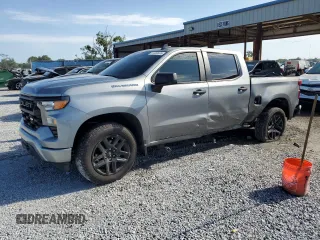 2024 Chevrolet Silverado 1500 Custom with VIN 1GCPABEK9RZ104464, listed as a Copart auction lot 51082665 with 23,287 mi miles and Non Repairable. Bid and sale history available at DreamBid. Image 1.