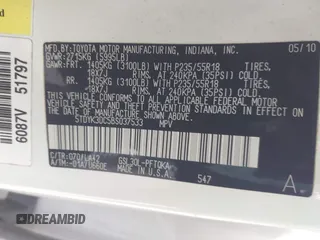 2011 Toyota Sienna XLE AAS with VIN 5TDYK3DC5BS037533, listed as a IAAI auction lot 42519756 with 235,000 mi miles and . Bid and sale history available at DreamBid. Image 9.