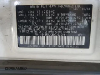 2013 Subaru Outback Limited с VIN 4S4BRDJC6D2292094, выставлен на аукционе Copart как лот 58021325 с пробегом 100 892 миль миль и Списание • Salvage title. История ставок и продаж доступна на DreamBid. Изображение 13.