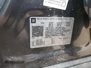 2020 Chevrolet Trax LT with VIN 3GNCJPSB4LL270803, listed as a Copart auction lot 64568325 with 36,053 mi miles and Clean title. Bid and sale history available at DreamBid. Image 12.